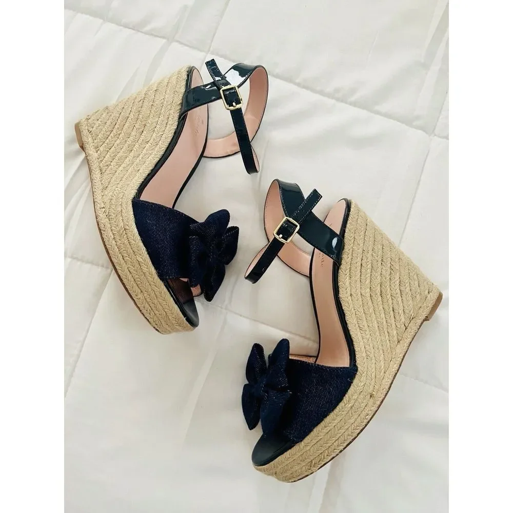 Kate Spade Womens Darya Denim Espadrille Wedge Shoes Size 9M‎